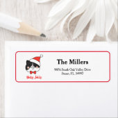 Holly Jolly Schattigee Kerstman Cat Adres Etiket (Insitu)