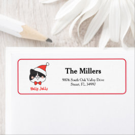 Holly Jolly Schattigee Kerstman Cat Adres Etiket