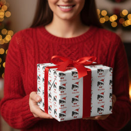 Holly Jolly Schattigee Kerstman Kat Cadeaupapier