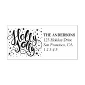 Holly Jolly Script Custom Holiday-adres Zelfinktende Stempel (Design)