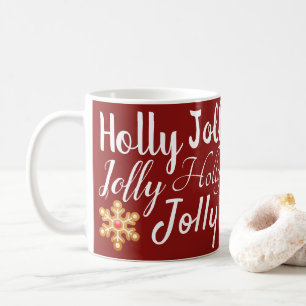 Holly Jolly Script & GingerBrood Kerstmis Koffiemok
