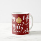 Holly Jolly Script & GingerBrood Kerstmis Koffiemok (Voorkant rechts)
