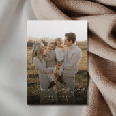 Holly Jolly Script Modern Family Christmas Photo Feestdagenkaart