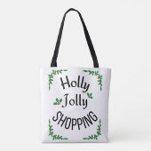 Holly Jolly Shopping Winter Holiday Tote Bag (Achterkant)