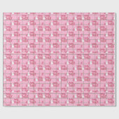 Holly Jolly Sneeuwman Roze Kerstmis Cadeaupapier (Vlak)