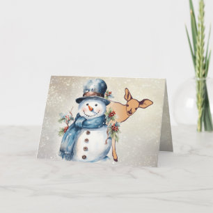 Holly Jolly Snowman beroemd gemaakt door A Fawn Kaart