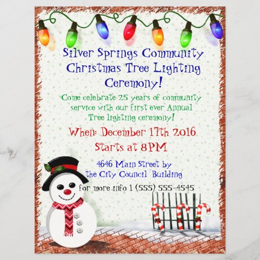 Holly Jolly Snowman Flyer (Voorkant)