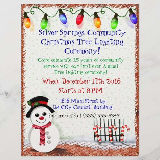 Holly Jolly Snowman Flyer (Voorkant)