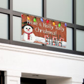 Holly Jolly Snowman Spandoek (Buitenkant Gebouw)