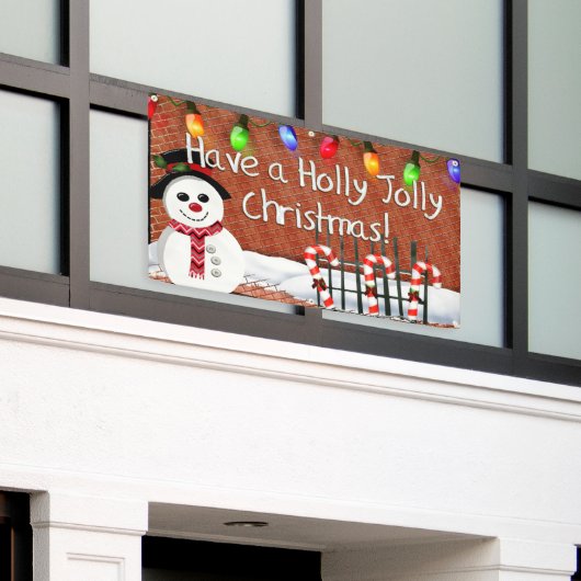 Holly Jolly Snowman Spandoek (Buitenkant Gebouw)