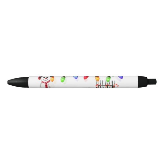 Holly Jolly Snowman Zwarte Inkt Pen (Voorkant)