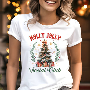 Holly Jolly Social Club Kerstmis Tri-Blend Shirt