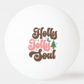 Holly Jolly Soul Retro Groovy Kerst Feestdagen Pingpongbal (Achterkant)