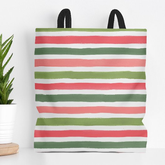 Holly Jolly Stripes Tote Bag