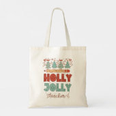 Holly Jolly Teacher Christmas Canvas tas (Achterkant)