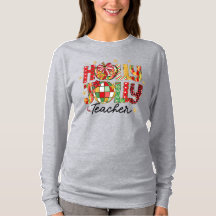 Holly Jolly Teacher Kerst T-shirt