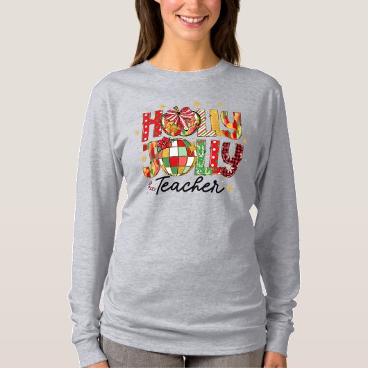 Holly Jolly Teacher Kerst T-shirt (Voorkant)