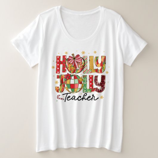 Holly Jolly Teacher Kerst T-shirt (Design voorkant)
