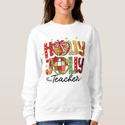 Holly Jolly Teacher Kersttrui Trui (Voorkant)