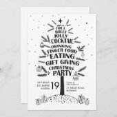 Holly Jolly Tree-kerstfeestdag Kaart (Voorkant / Achterkant)