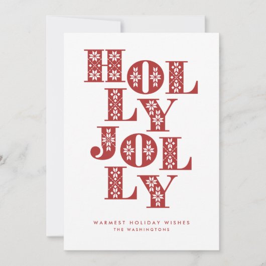 Holly Jolly Trui Letters Feestdagenkaart (Voorkant)