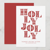 Holly Jolly Trui Letters Feestdagenkaart (Voorkant / Achterkant)
