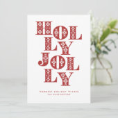 Holly Jolly Trui Letters Feestdagenkaart (Staand voorkant)