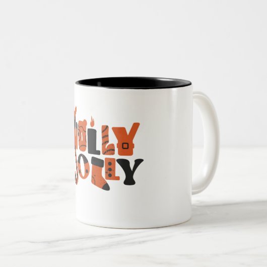 Holly Jolly Tweekleurige Koffiemok (Voorkant rechts)