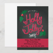 Holly Jolly Uitnodiging voor kerstfeestdagen (Voorkant / Achterkant)