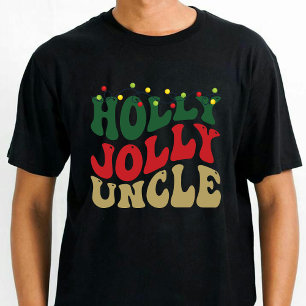 Holly Jolly Uncle Christmas Groovy Zwart T-shirt