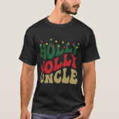 Holly Jolly Uncle Christmas Groovy Zwart T-shirt (Voorkant)