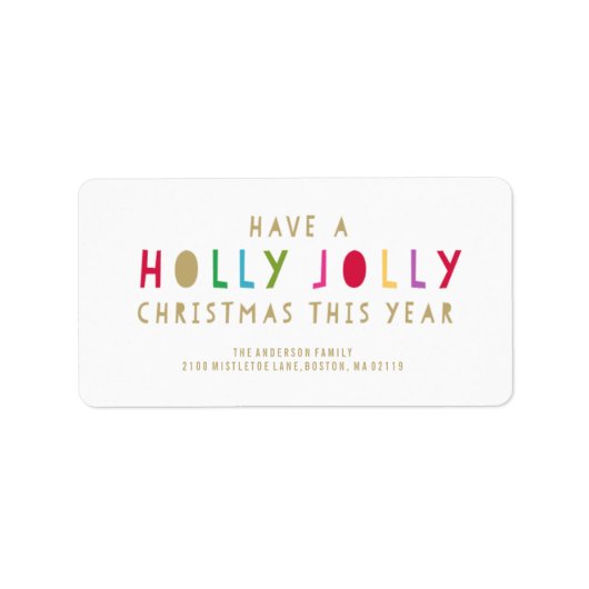 Holly Jolly | Vakantie-Adresetiketten Etiket (Voorkant)