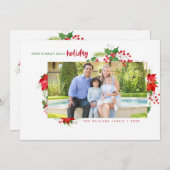 Holly Jolly Vakantie Fotokaarten Feestdagenkaart (Voorkant / Achterkant)