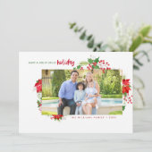 Holly Jolly Vakantie Fotokaarten Feestdagenkaart (Staand voorkant)