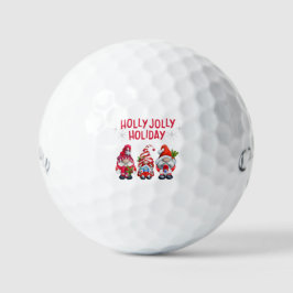 Holly Jolly Vakantie Gnomen Whimsical Kerstmis Golfballen