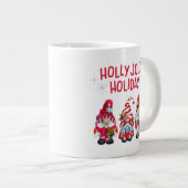 Holly Jolly Vakantie Gnomen Whimsical Kerstmis Grote Koffiekop (Voorkant rechts)