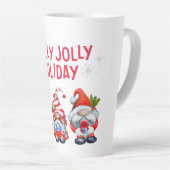 Holly Jolly Vakantie Gnomen Whimsical Kerstmis Latte Mok (Rechterhoek)