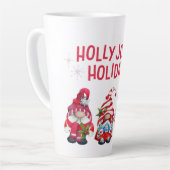 Holly Jolly Vakantie Gnomen Whimsical Kerstmis Latte Mok (Linkerhoek)