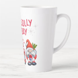 Holly Jolly Vakantie Gnomen Whimsical Kerstmis Latte Mok