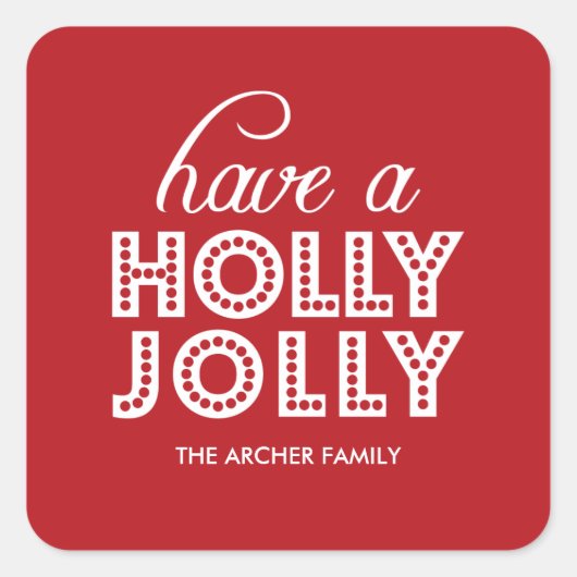Holly Jolly Vakantie Stickers (Voorkant)