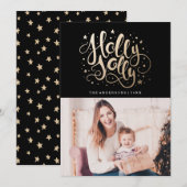 Holly Jolly | Vakantieknopkaart Feestdagenkaart (Voorkant / Achterkant)