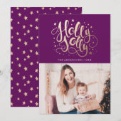 Holly Jolly | Vakantieknopkaart Feestdagenkaart (Voorkant / Achterkant)