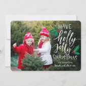 Holly Jolly | Vakantieknopkaart Feestdagenkaart (Voorkant)