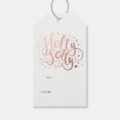 Holly Jolly | Vakantiestische Labels Cadeaulabel (Voorkant)