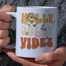 Holly Jolly Vibe Retro Groovy Bruin Kerstnaam