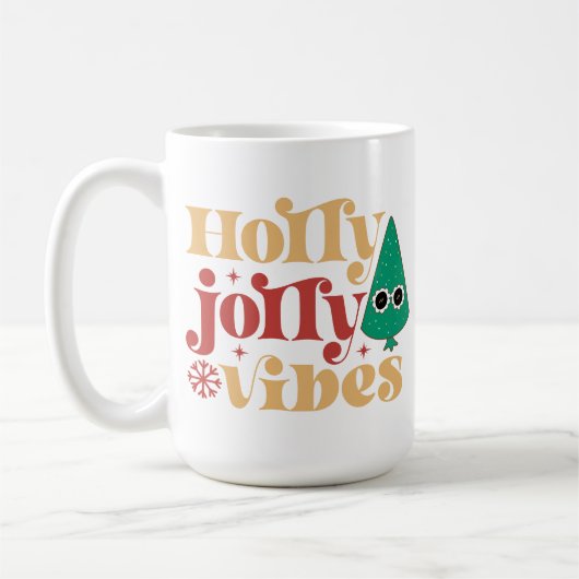 Holly jolly vibes Drink Koffie Mok (Links)