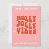 Holly Jolly Vibes - Een vrolijk vakantiebericht Feestdagenkaart (Voorkant)
