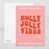 Holly Jolly Vibes - Een vrolijk vakantiebericht Feestdagenkaart (Voorkant / Achterkant)