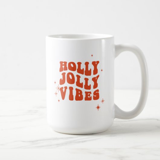 Holly Jolly Vibes - Een vrolijk vakantiebericht Koffiemok (Rechts)