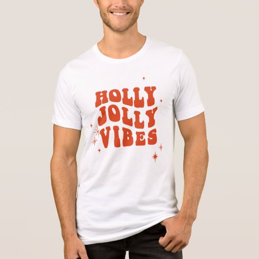 Holly Jolly Vibes - Een vrolijk vakantiebericht Tri-Blend Shirt (Voorkant)